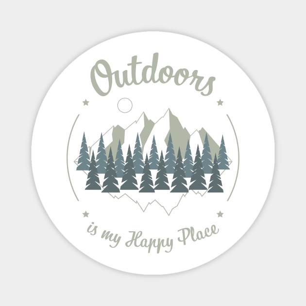 Outdoors is my happy place Magnet by Imagonarium